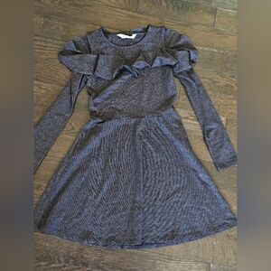 Kids Shimmering black and silver open sholder dress